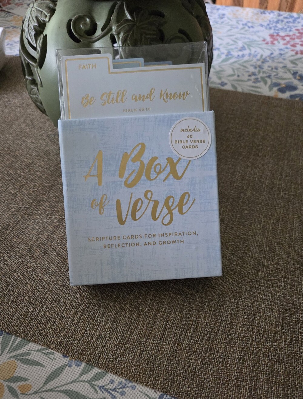Eccolo Light Blue and Gold "A Box of Verse" Scripture Cards